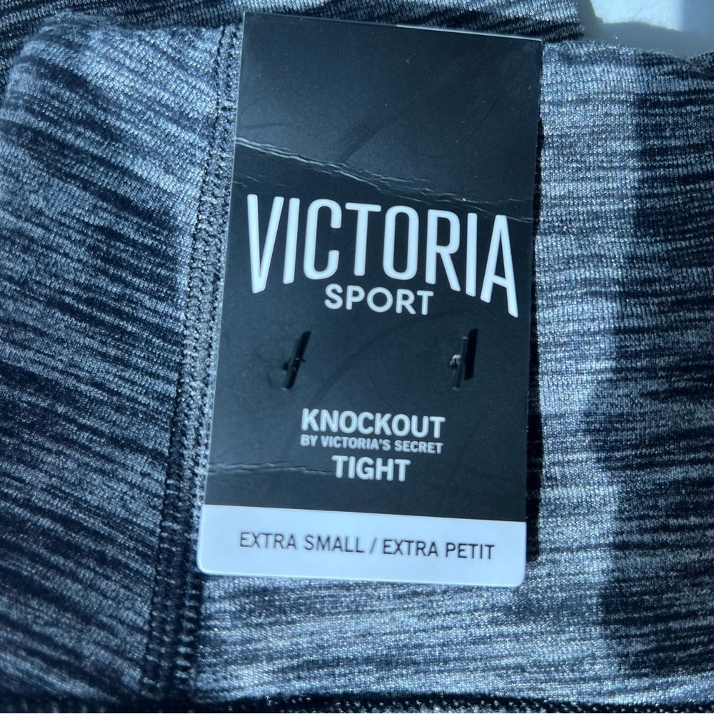 NWT Victoria Sport Knockout Tight athletic leggings black gray marl size xs - Picture 7 of 11